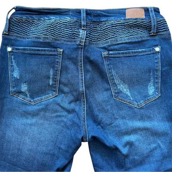 Judy Blue Women 9/29 Jeans Skinny Fit Style JB8469 Distressed Moto Denim Grunge - Picture 6 of 16